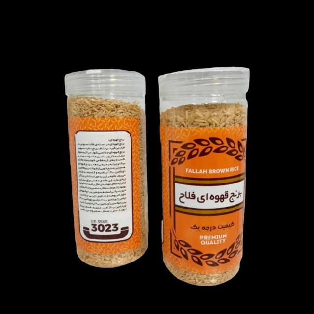برنج قهوه ای قوطی 500 گرمی فلاح